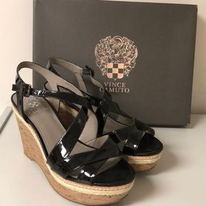 Vince Camuto Women’s Black Patent Wedge Size 8 M